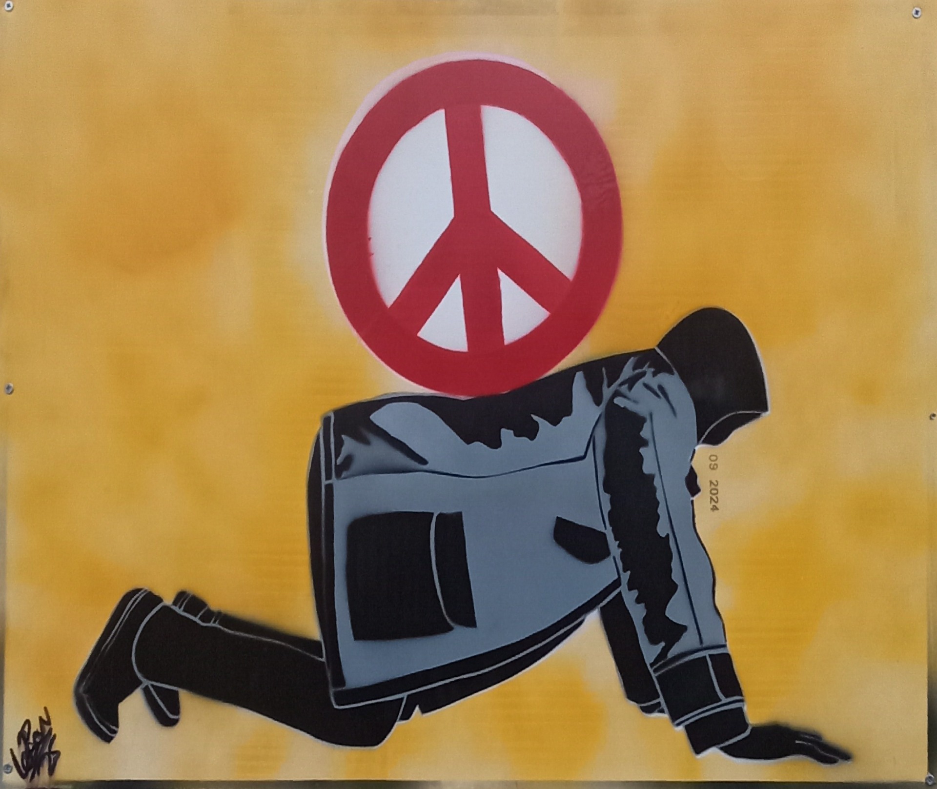 Artwork by biffx ( original artwork stolen ) done a copy of the artwork on a A1 size paper it's framed and signed by biffx